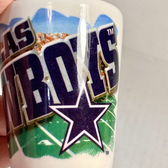 Vintage Dallas Cowboys Lone Star Football Helmet Shot Glass Ceramic Graphic - Picture 12 of 12